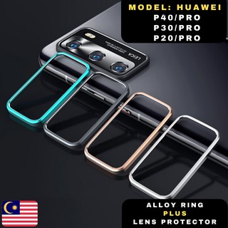 2 IN 1 2 IN 1 แหวนโลหะผสม ป้องกันเลนส์กล้อง สําหรับ Huawei P40 P40 Pro P30 P30 Pro P20 P20 Pro