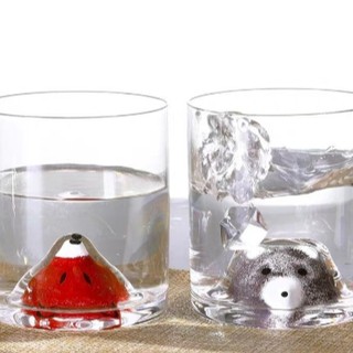 แก้วการ์ตูนสัตว์ 3D เพิ่มความน่ารับประทาน  แก้วโปร่งใส่ *สินค้าพร้อมส่ง*