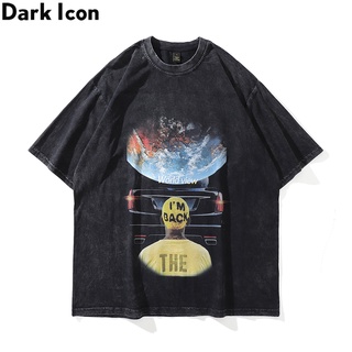 เสื้อยืดแขนสั้น ผ้าฝ้าย ทรงหลวม พิมพ์ลายกราฟฟิค Dark Icon สไตล์ฮิปฮอป สตรีท ฮาราจูกุ แฟชั่นฤดูร้อน สําหรับผู้ชาย 2022