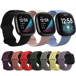 สายนาฬิกาข้อมือซิลิโคน ระบายอากาศ สําหรับ fitbit versa 3 fitbit sense versa3