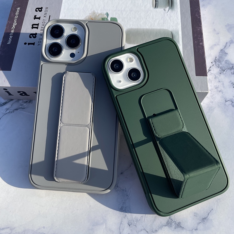 กันกระแทก Anti-slip กันชน Matte Soft Case พร้อม kickstand สําหรับ iPhone 16 16Promax 15 11 12promax 12 13 13Pro 13promax 12Pro 14Promax 7 8 7Plus 8Plus 11Pro 11Promax X Xs XR Xsmax