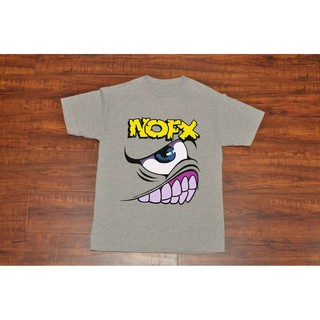 เสื้อยืดโอเวอร์ไซส์NOFX บุรุษเสื้อยืดแฟชั่นสบาย ๆ O คอผ้าฝ้ายสีเทาด้านบนS-3XL