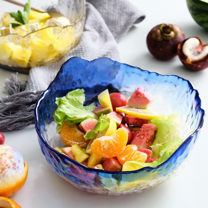 Japanese Iceberg Transparent Glass Bowl Home Vegetable Salad Bowl Large Fruit Bowl Dessert Bowl Mixing Bowl Shopee Thailand