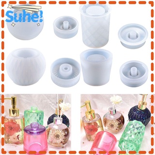 SUHE Transparent Perfume Bottle Resin Mold Home Decoration Split Container Silicone Molds DIY Crafts Epoxy Casting Casting Tool Handmade Cosmetic Storage