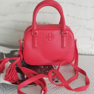 🎀 (สด-ผ่อน) กระเป๋าสะพายครอสบอดี้สีแดง Tory Burch LEATHER SHOULDER BAGS 55382 Liberty Red