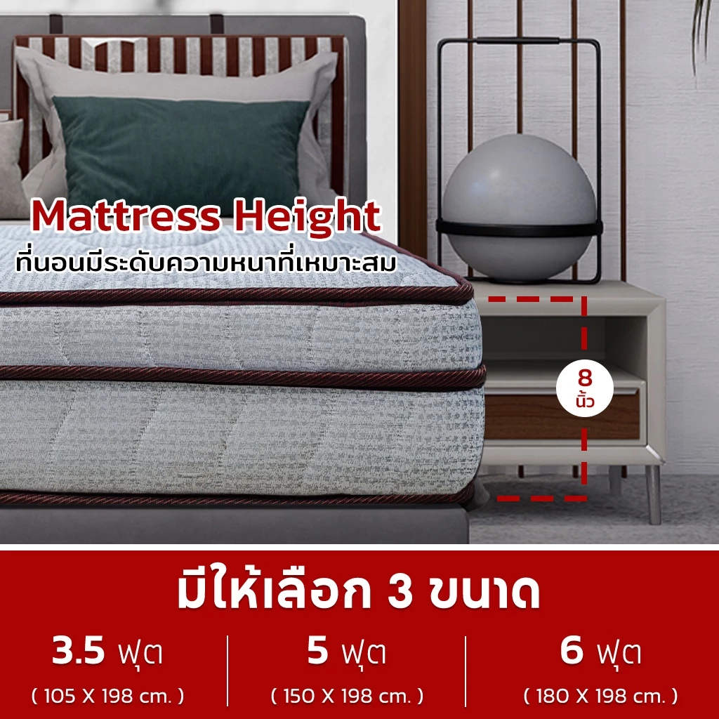 UCOMFORT ที่นอนยางอัดพิเศษ หุ้มผ้าแจ๊คการ์ด thumbnail 5