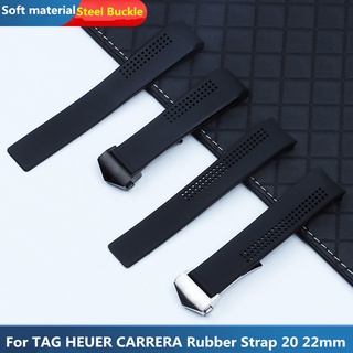 สายนาฬิกาข้อมือซิลิโคน 20 มม. 22 มม. สําหรับ TAG Strap HEUER Belt CARRERA Deployant Metal Clasp