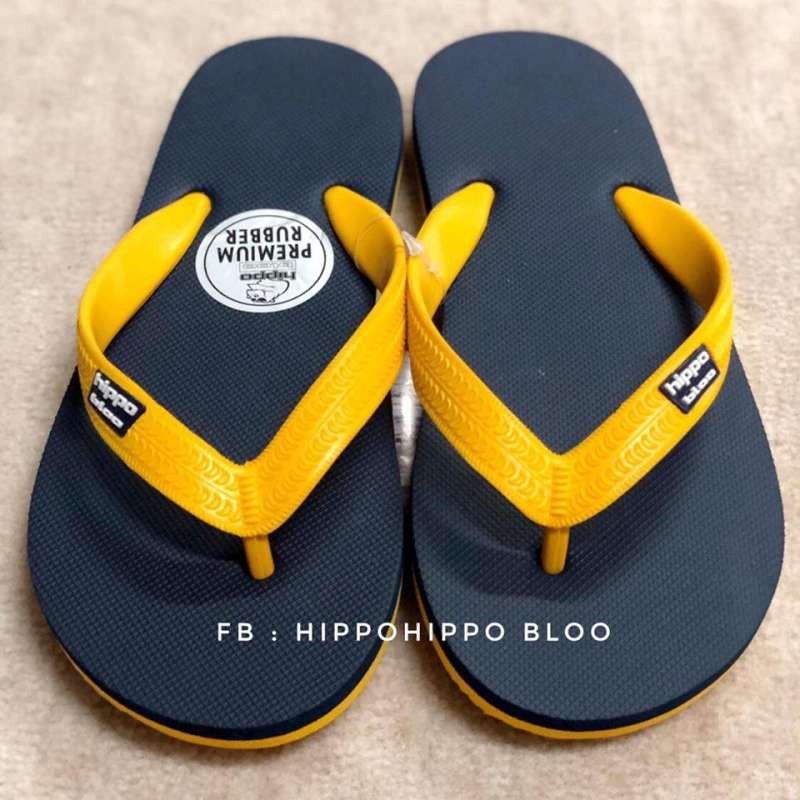 สีเหลืองกรมท่า Navyyellow Hippo shoe  ALL Size รองเท้าแตะฮิปโป  No. 37-46  All size