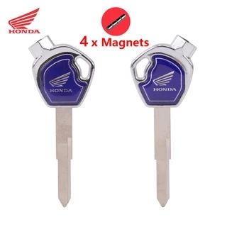 กุญแจเปล่ารถจักรยานยนต์สําหรับ HONDA CLICK BEAT DASH WAVE110i RS150R 100 125 150 c สกู๊ตเตอร์ Moped Magnetically ควบคุมล็อคแม่เหล็ก