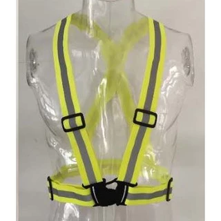 Reflective Vest、เสื้อกั๊กสะท้อนแสงปรับยืดหยุ่นสายเสื้อกล้ามสำหรับวิ่งปั่นจักรยานจ๊อกกิ้ง