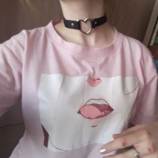 Heart Leather Choker