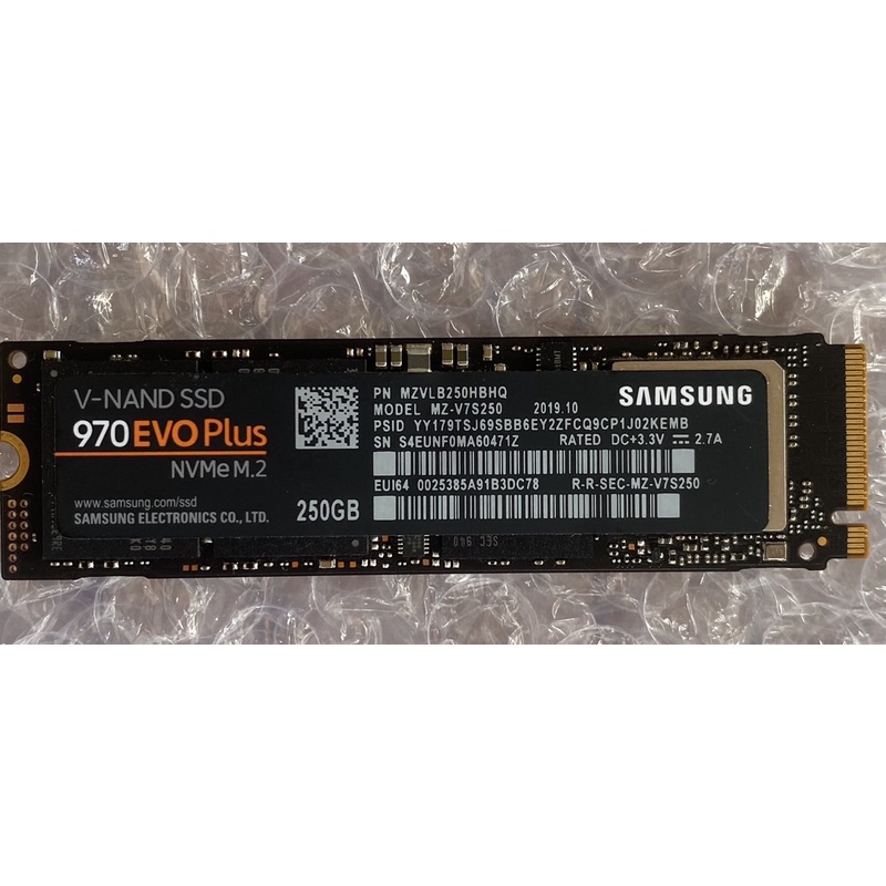 SSD SAMSUNG 970 EVO PLUS M.2 250GB สภาพดี ไม่มีกล่อง
