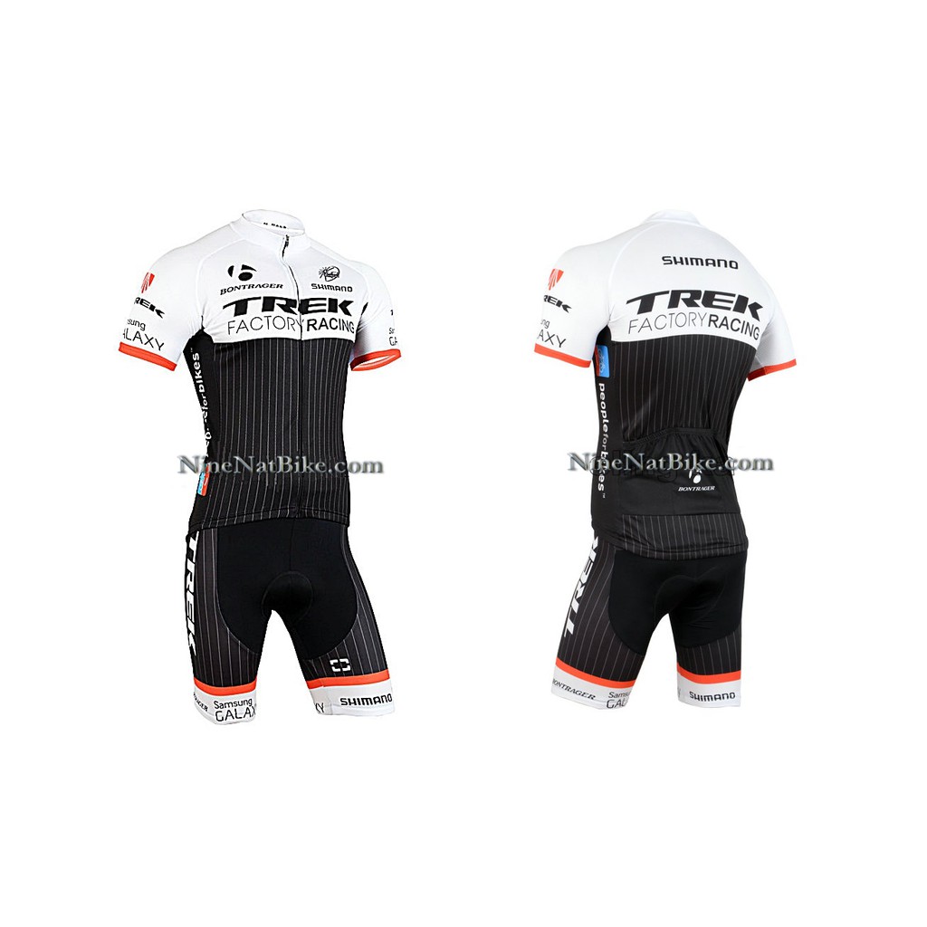 ชุดขี่จักรยาน Cycling ware Tour de France team jersey เสื้อแขนสั้น กางเกงขาสั้น ทีม TREK FACTORY RACING สีขาว-ดำ