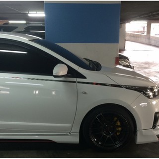 สติ๊กเกอร์* TRD sportivo ลายตาราง ติดข้างไฟหน้า Toyota YARIS ปี 2015 ขนาด 4 x 143 cm ราคาต่อชุดมี 2 ข้าง