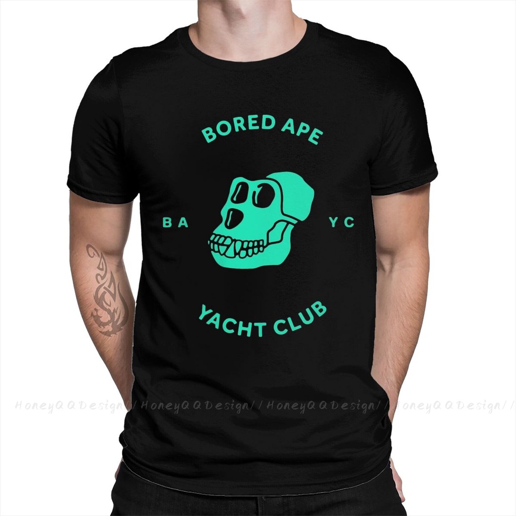 เสื้อเชิ๊ต Bored Ape Yacht Club BAYC NFT แบบรอบคอดีไซน์ดั้งเดิม ทำจากผ้าฝ้ายคุณภาพสำหรับผู้ชาย