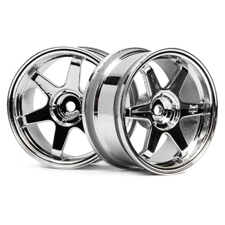 HPI 3842 TE37 WHEELS 26mm CHROME (3mm OFFSET/ 2 pcs.)