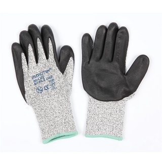 ถุงมือ Hi-Cut Nitrile M เทา ไมโครเท็กซ์ ถุงมือยาง Gloves Hi-Cut Nitrile M Gray Microtex