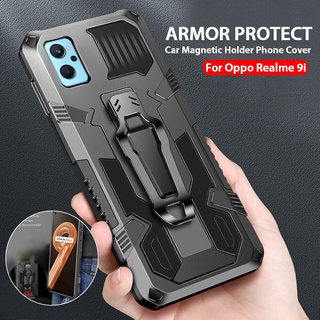 Car Magnetic Holder Clip Back Case For Oppo Realme 9i Relme Ralme Raelme Realm Reame 9 i i9 Armor Protection Bracket Cover Coque