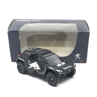 Norev Peugeot 2008 DKR16 Red Bull สีดำด้าน โมเดลรถเหล็ก 1/64 (8 cm)