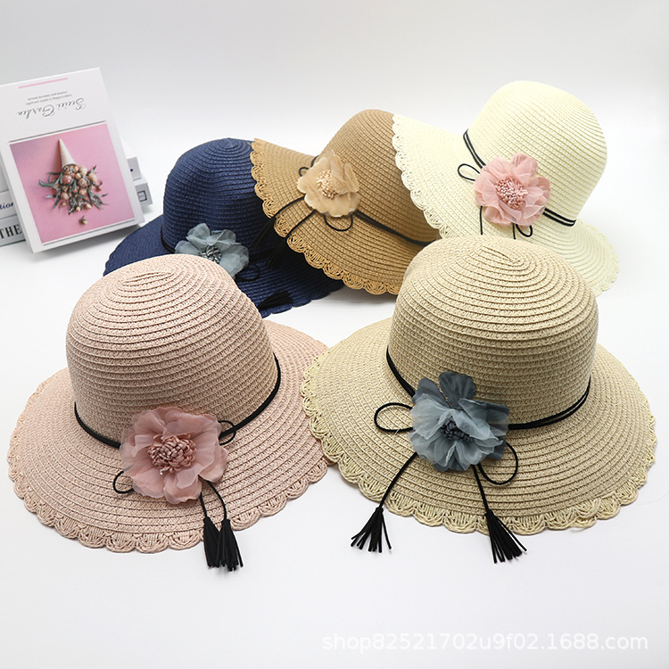 Female summer sun proof grass hat, sun hat, travel versatile folding sun hat