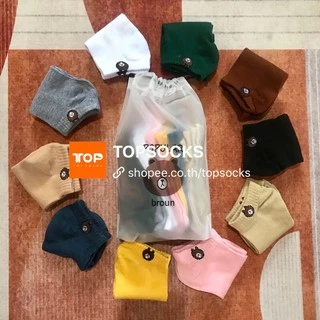 ถุงเท้าผู้หญิง ลายหมี🐻ถุงเท้าข้อสั้น 1แพคมี10คู่ พร้อมส่งจากไทยTOPSOCKS