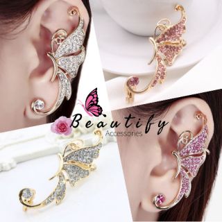 ✨👂พร้อมส่ง!! ต่างหู Ear Cuff แบบหนีบใบหูรูปผีเสื้อมี 2 สี