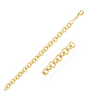 สร้อยข้อมือทองคำแท้ Charm Link 14k ขนาด 7.0 มม. (เวลาจัดส่ง 7-10 วัน) 7.0 mm 14k Yellow Gold Link Charm Bracelet