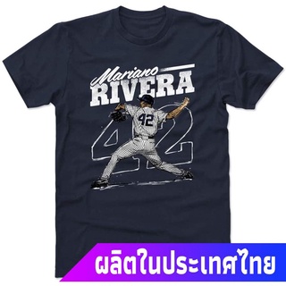 แขนสั้นcrew neckNew York Yankees MBL เบสบอลแขนสั้น  ระบายอากาศได้  คอกลม การพิมพ์แฟชั่น 500 LEVEL Mariano Rivera Shirt -