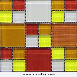 Glass Mosaic กระเบื้องโมเสค โมเสคแก้ว กระเบื้องผนัง กระเบื้องพื้น แต่งบ้าน ห้องครัว ห้องน้ำ สระว่ายน้ำ รุ่น AD-STGM-G06