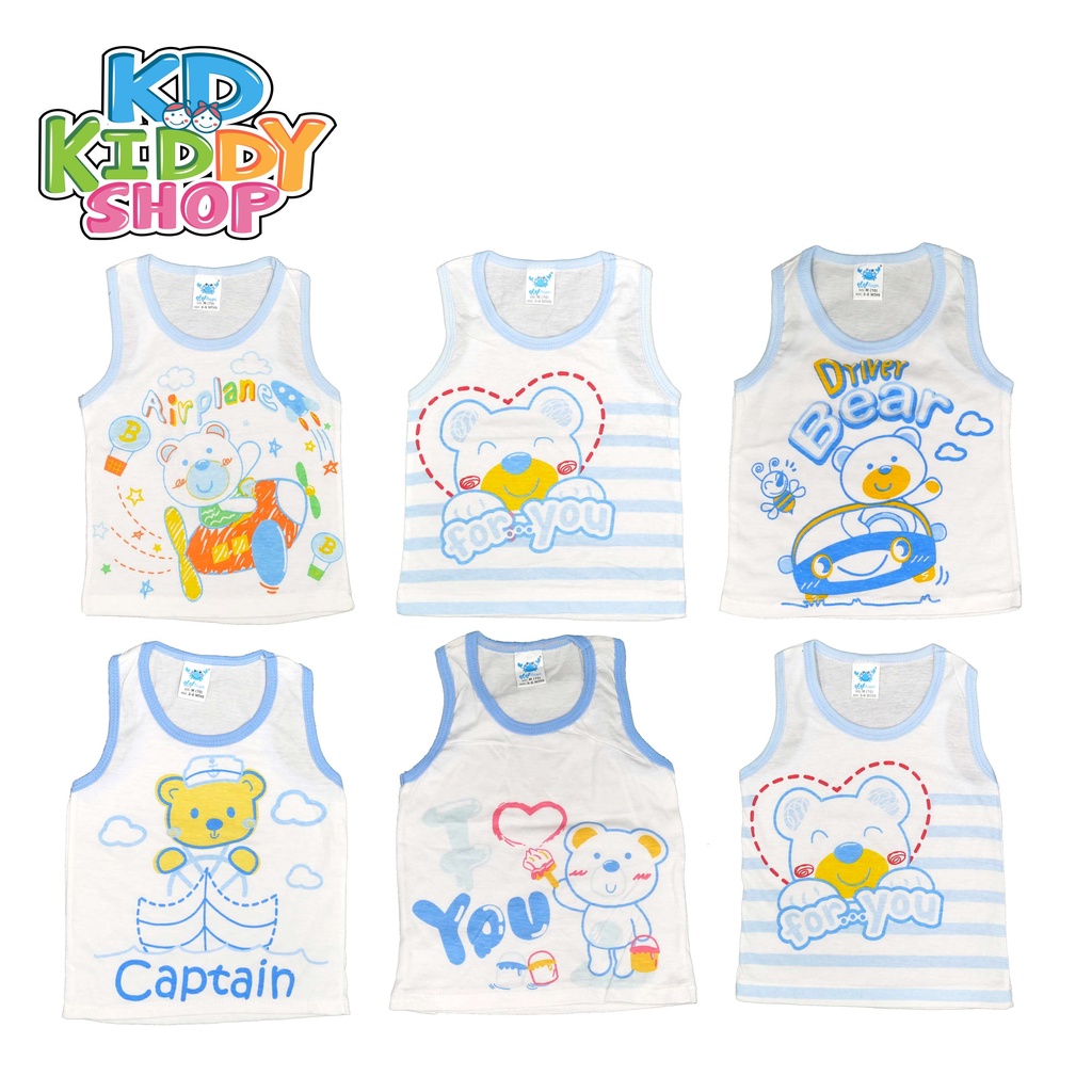 เสื้อเด็ก-เสื้อกล้ามเด็ก ผ้า cotton 100% มี 2 สี size XL (12-24m) สกรีนลาย (เลือกสีได้) made in Thai