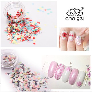 กริตเตอร์หัวใจ ติดเล็บ  ตกแต่งเล็บ ฟรุ้งฟริ้ง คละสี สีโทนพาสเทล Glitter cute 3 กรัม