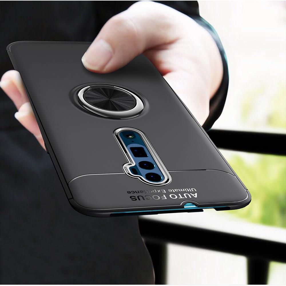 เคส Oppo Reno 10x Zoom Soft TPU Casing Magnetic Ring Holder Case Silicone Back Cover