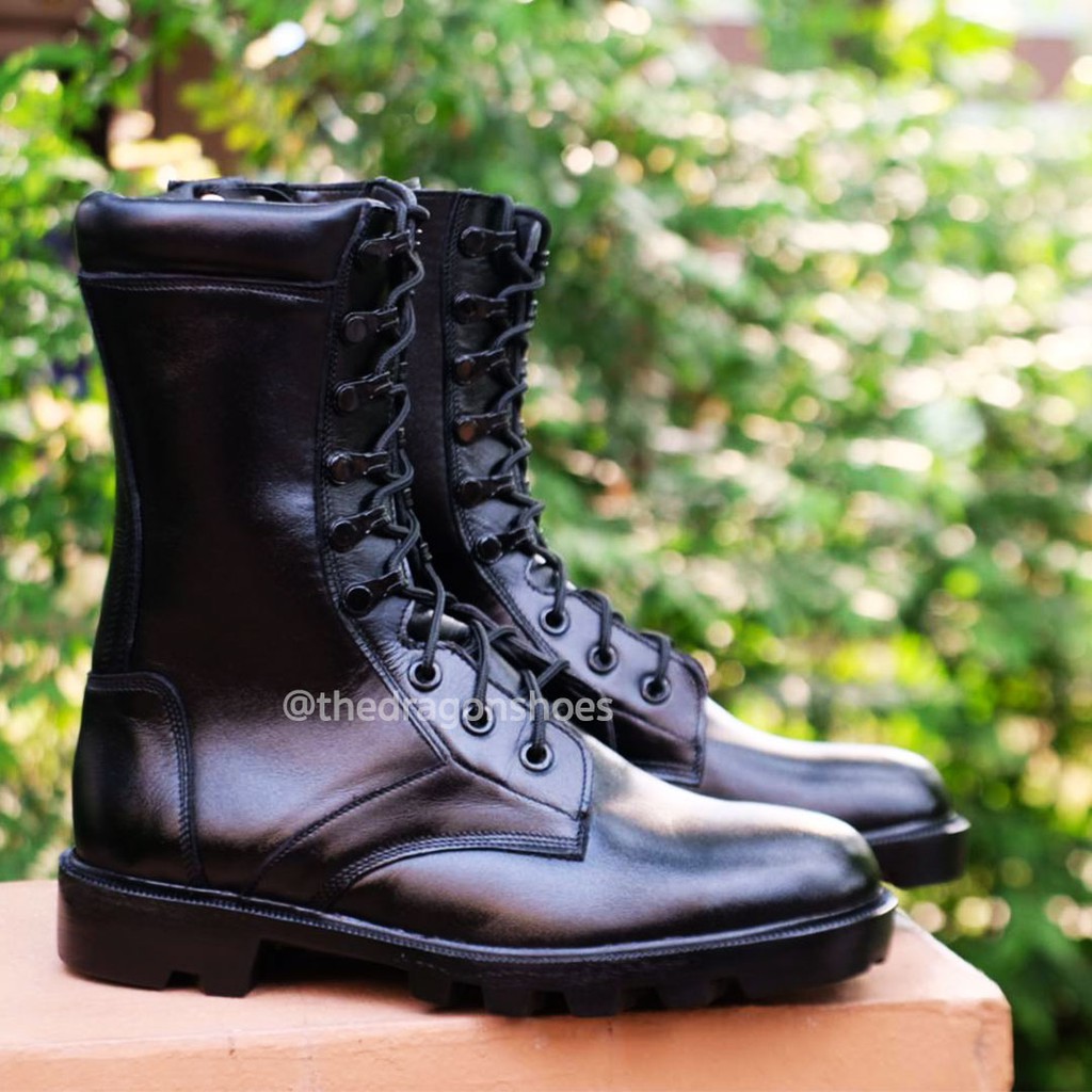 The dragon shoes รุ่นCZ9 รองเท้าคอมแบดหนังวัวแท้ติดซิปข้าง 9รู บูททหารหนังวัวแท้ (ไม่ต้องเผื่อไซส์) - รูปที่ 5