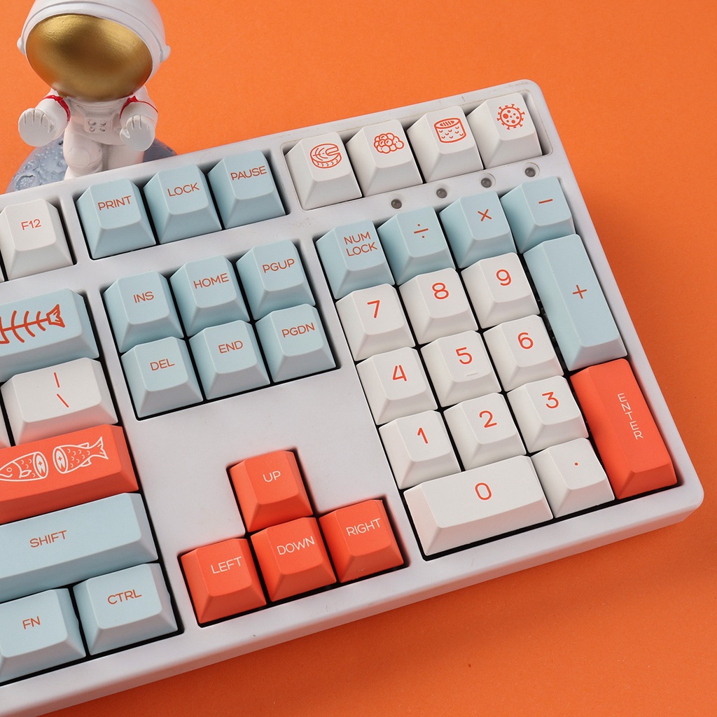 Salmon keycaps cherry profile Dye-Sublimation PBT keycap 129keys #8