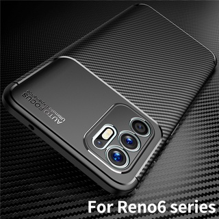 เคสโทรศัพท์มือถือ ซิลิโคน คาร์บอนไฟเบอร์ ผิวด้าน แบบบาง สําหรับ Oppo Reno6 6Z 5G Pro Reno6Z Reno6Z Reno6Pro