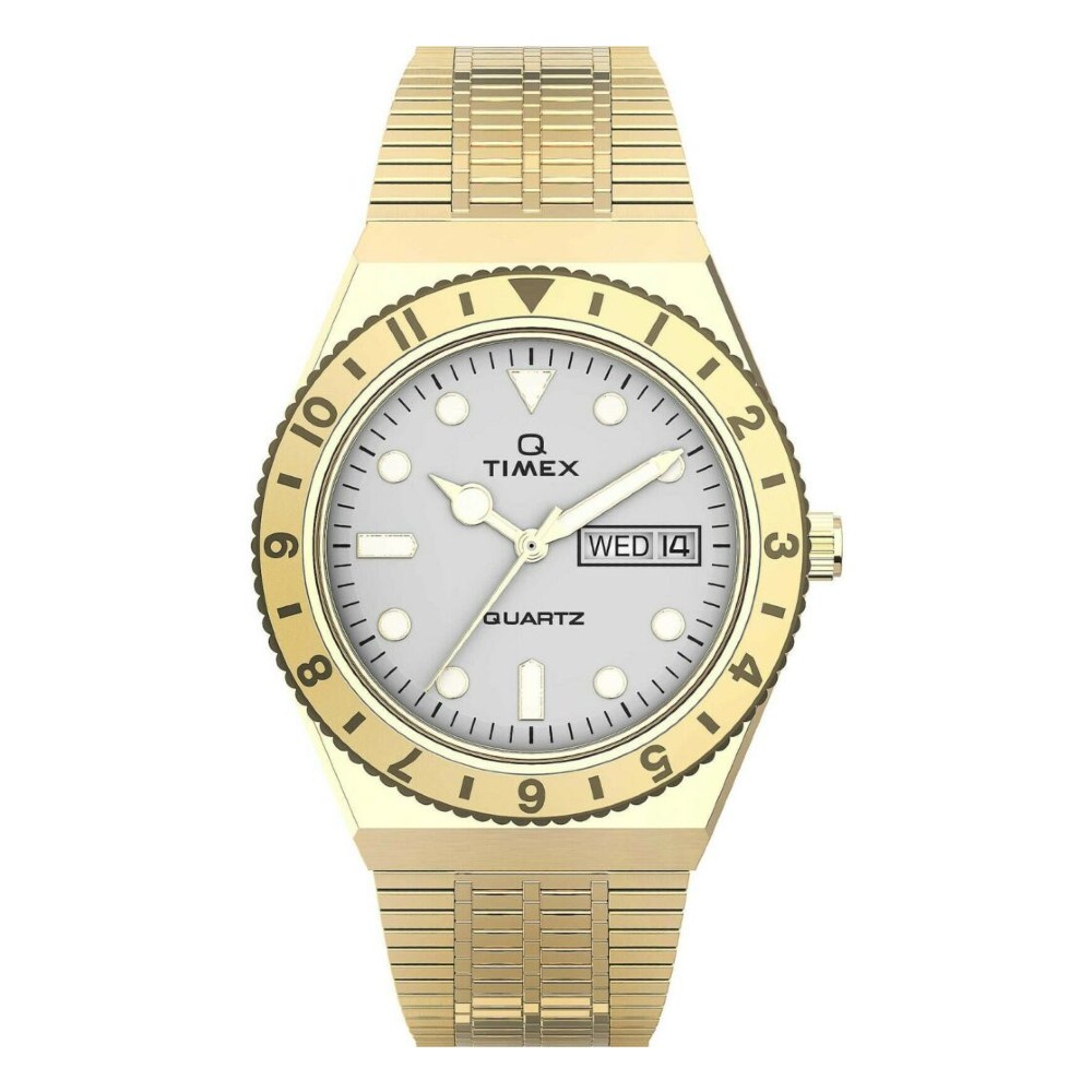 Timex TW2U95800 WOMENS Q นาฬิกาข้อมือผู้หญิง สายสแตนเลส สีทอง หน้าปัด 36 มม.