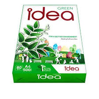 กระดาษถ่ายเอกสาร A4 80 แกรม IDEA GREEN ของแท้ 100% &lt;1รีม/500แผ่น&gt;