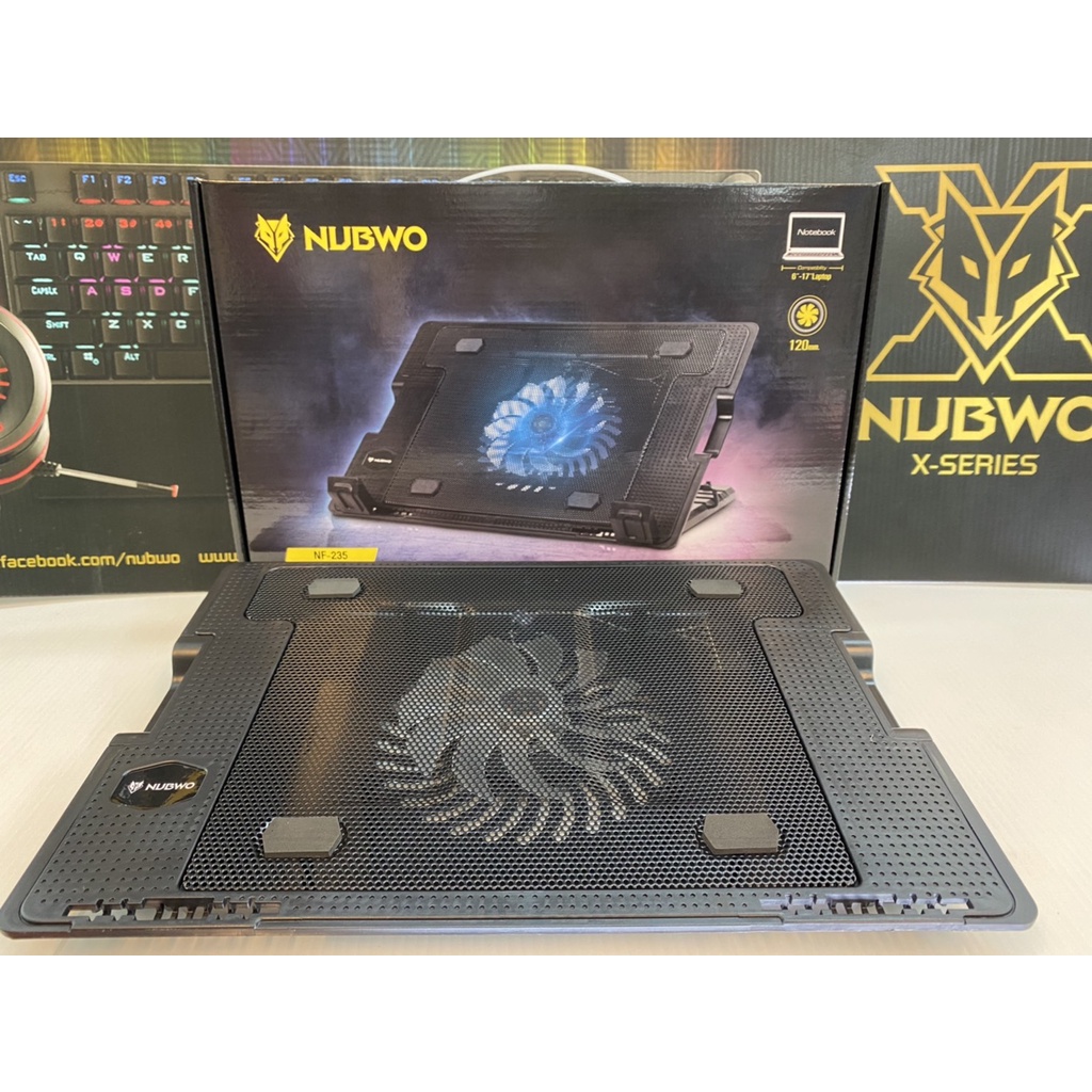 พัดลมโน๊ตบุ๊ค พัดลมระบายความร้อนปรับระดับได้ Nubwo NF-235 Cooling Pad / Fan notebook Nubwo