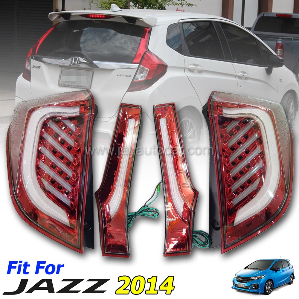 ไฟท้ายรถยนต์แต่ง สีแดง ไฟท้าย Smoke LED Light Bar Honda Jazz GK 2014-2019 สำหรับ ฮอนด้า แจ๊ส 2014-2019