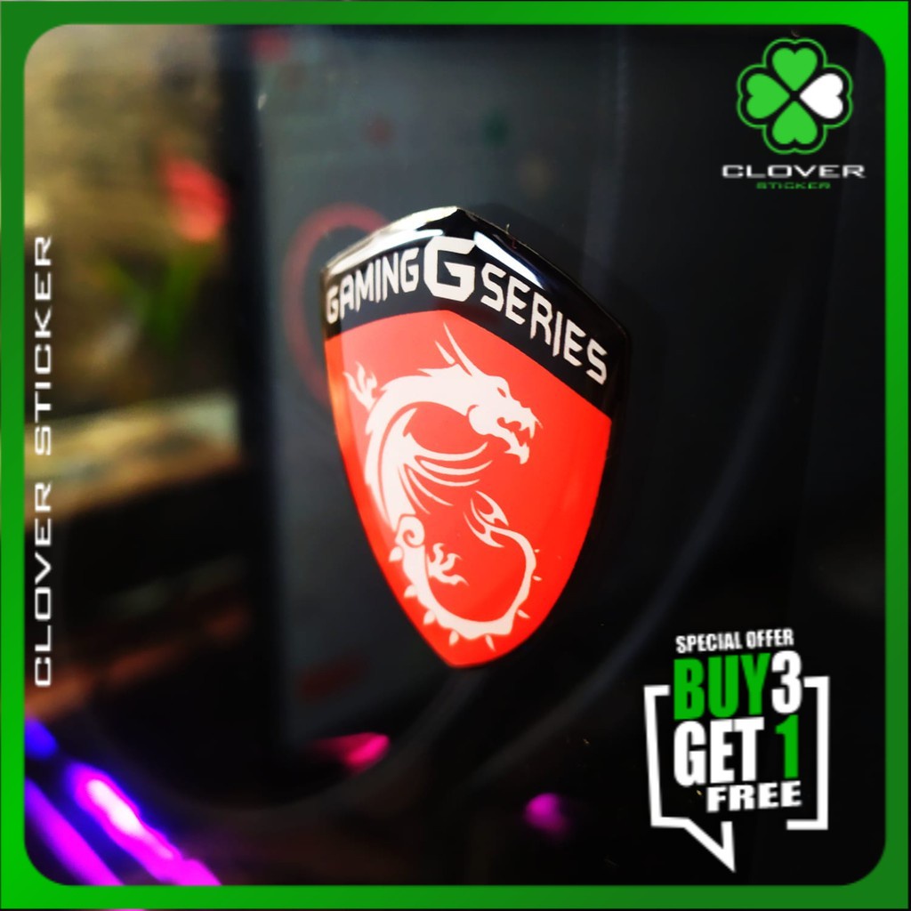 MSI GAMING EMBLEM FLEXIBLE RESIN STICKER AKESORIS คอมพิวเตอร์ GAMING คอมพิวเตอร์สติกเกอร์สติกเกอร์แล