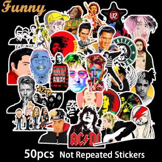 สติ๊กเกอร์ลายการ์ตูน Rock Band Hip Pop Singer 50 ชิ้น