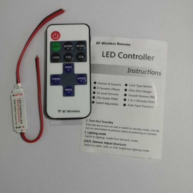 (สินค้าพร้อมส่ง) RF Wireless Remote & LED Controller Dimmer