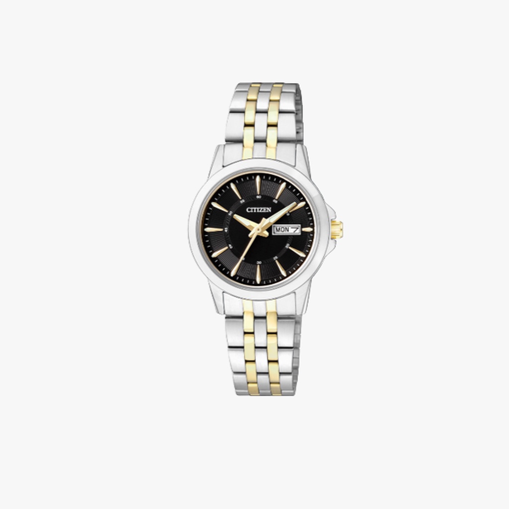 [ประกันร้าน] CITIZEN นาฬิกาข้อมือผู้หญิง รุ่น EQ0608-55E Black Dial Multi-color