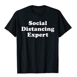 เสื้อยืดผ้าฝ้าย เสื้อยืด ผ้าฝ้าย พิมพ์ลาย Social Distancing Expert เหมาะกับปาร์ตี้คริสต์มาส สําหรับผู้ชาย