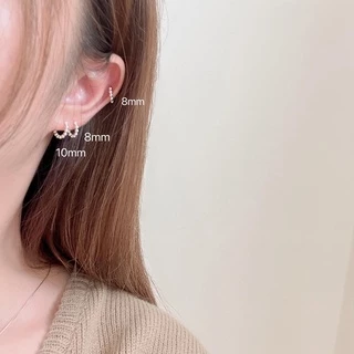 Suwann.na [ราคาต่อคู่] ต่างหู ต่างหูเงินแท้ ต่างหูห่วง ห่วงหมุด ห่วงจุด