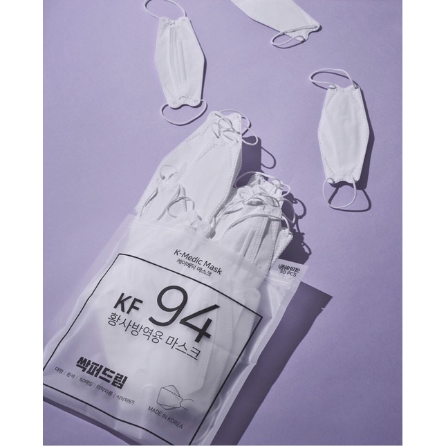 *พร้อมส่ง* 1 แพ็คมี 50 ชิ้น หน้ากากอนามัย KF94 ยี่ห้อ K-Medic Mask ทรง 3D