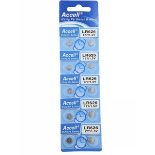 ถ่านนาฬิกา Accell LR626 Watch Battery (1.5V)แผงนึงมี 10 เม็ด ราคาต่อแผง