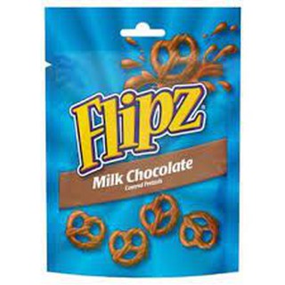 Flipz Milk Chocolate Pretzels 100g. ฟลิบซ์ เพรทเซลเคลือบช็อกโกแลตนม 100 กรัม