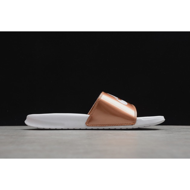 nike benassi white gold