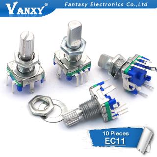 10PCS Half / Plum axis rotary encoder, handle length 15mm / 20mm code switch/ EC11 / digital potentiometer with switch 5Pin